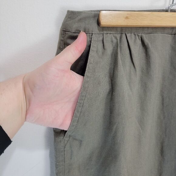 Noa Noa 100% Linen Khaki Green Skirt - Picture 3 of 10